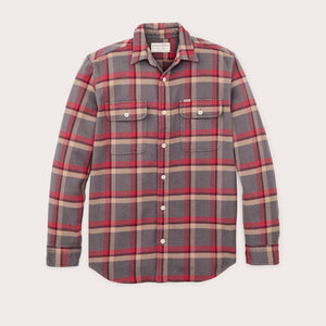 Vintage flannel work shirt von Filson | Gray red mu (Multicolor)