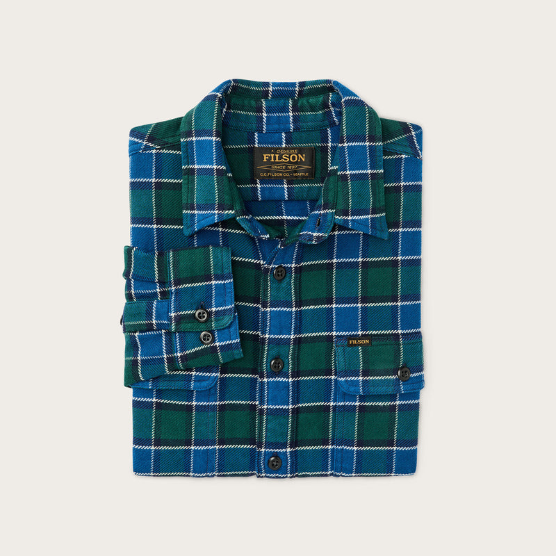 Vintage flannel work shirt by Filson | Blue / green plaid (Blue)