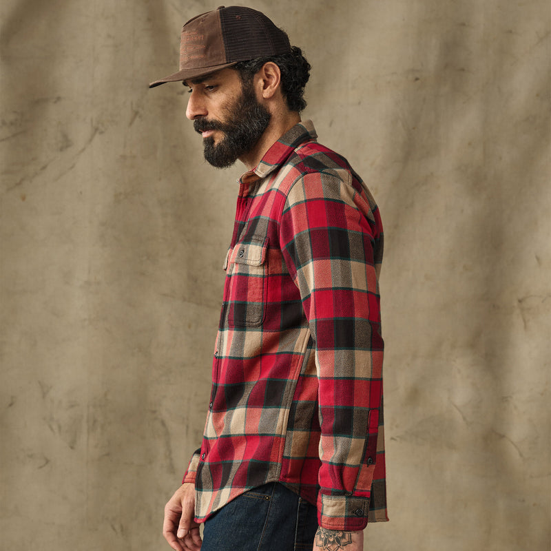 Vintage flannel work shirt by Filson | Red / cream plaid (Red)