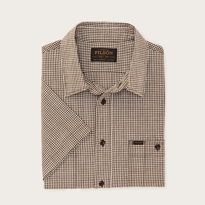 Short sleeve chambray shirt by Filson | Coffee / natural (Brown)