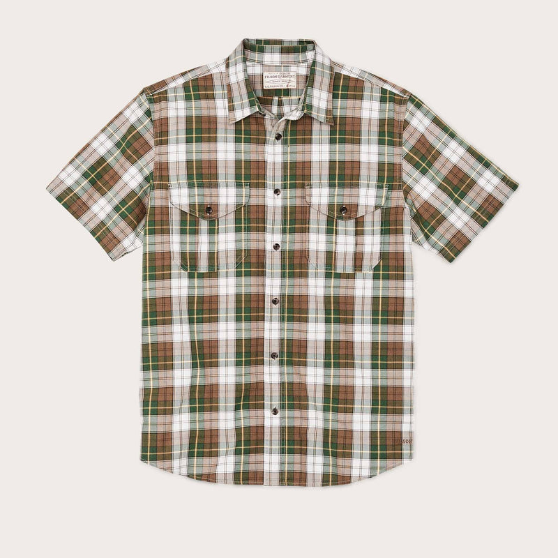 Short sleeve lightweight alaskan guide shirt von Filson | Green / white / brown plaid (Multicolor)