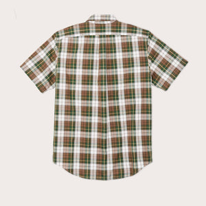 Short sleeve lightweight alaskan guide shirt von Filson | Green / white / brown plaid (Multicolor)