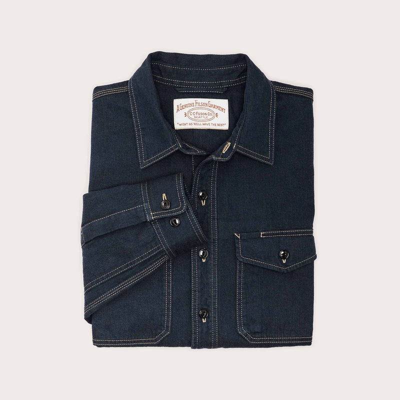 Lined denim work shirt von Filson | Mid-wash indigo (Blue)