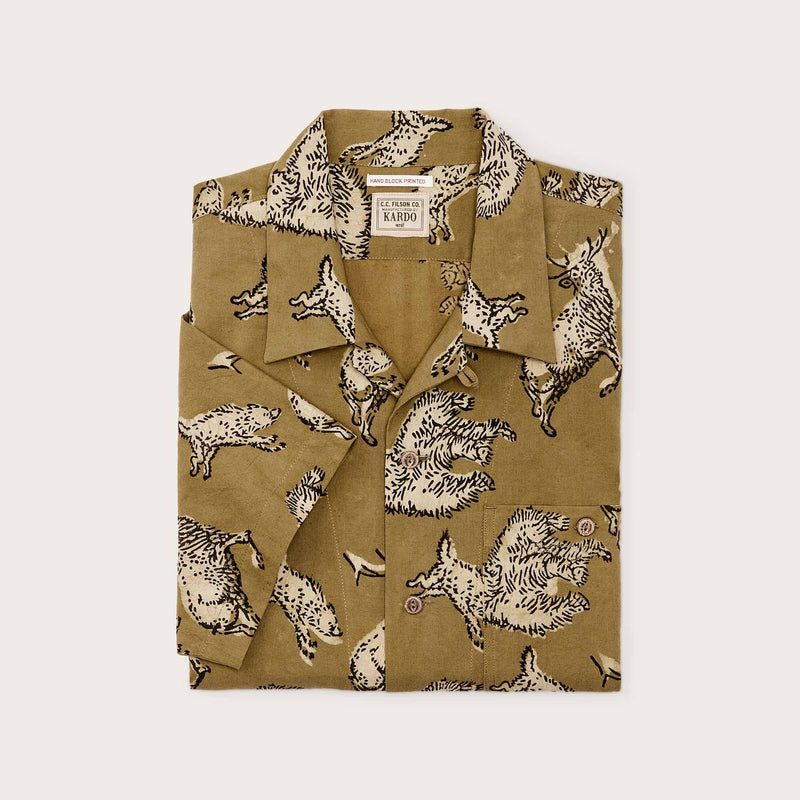 Handprinted camp shirt von Filson | Wildlife print (Beige)