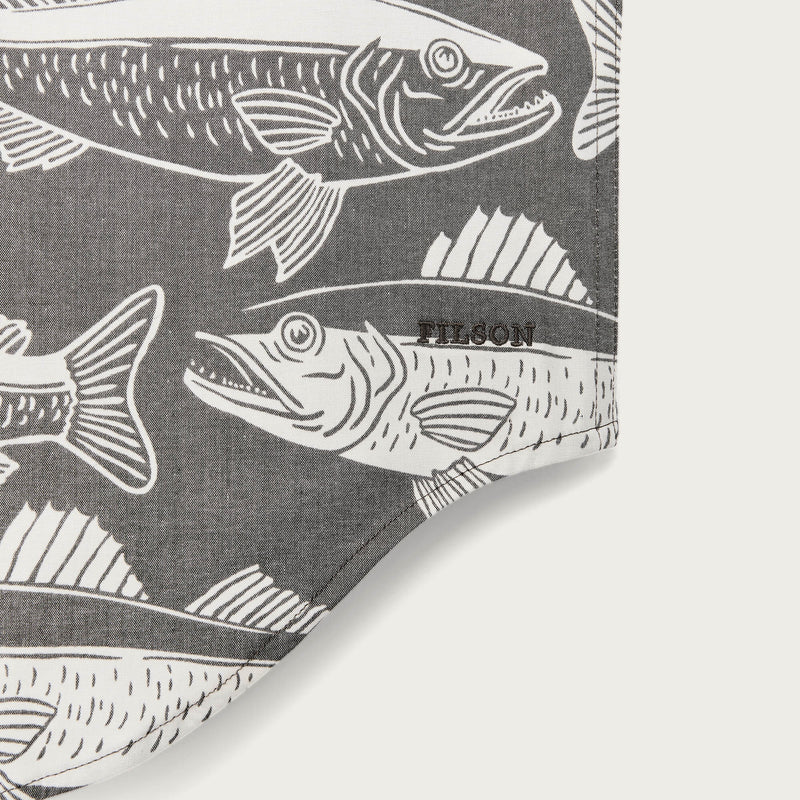 Twin lakes short sleeve sport shirt by Filson | Beluga / print (Gray)