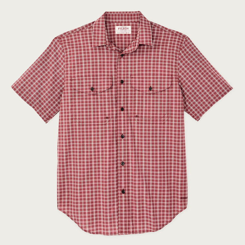 Twin lakes short sleeve sport shirt by Filson | Brick / cream plaid (Red)