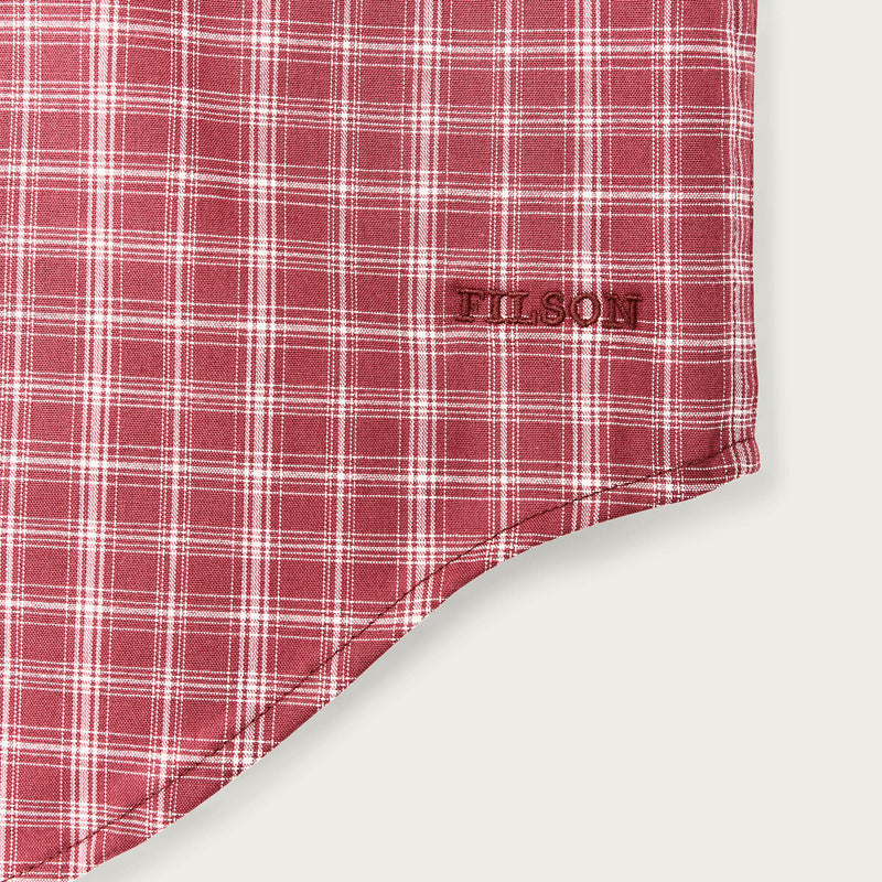 Twin lakes short sleeve sport shirt by Filson | Brick / cream plaid (Red)