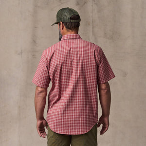 Twin lakes short sleeve sport shirt by Filson | Brick / cream plaid (Red)