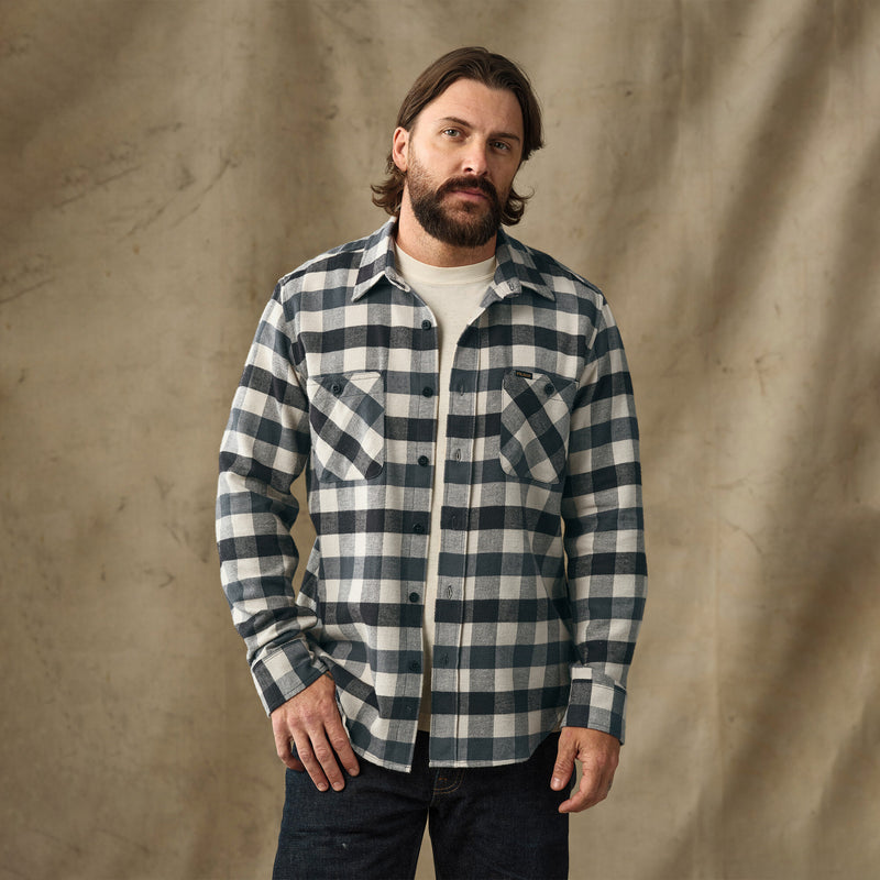 Rangeland flannel shirt von Filson | Charcoal / steel plaid (Blue)