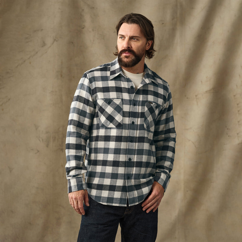 Rangeland flannel shirt von Filson | Charcoal / steel plaid (Blue)