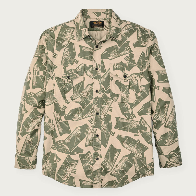 Lightweight alaskan guide shirt von Filson | Khaki / print (Green)