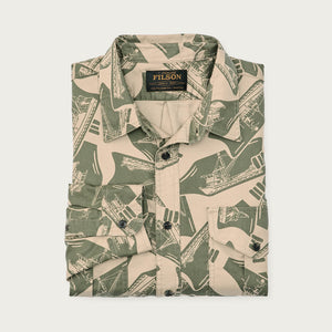 Lightweight alaskan guide shirt von Filson | Khaki / print (Green)