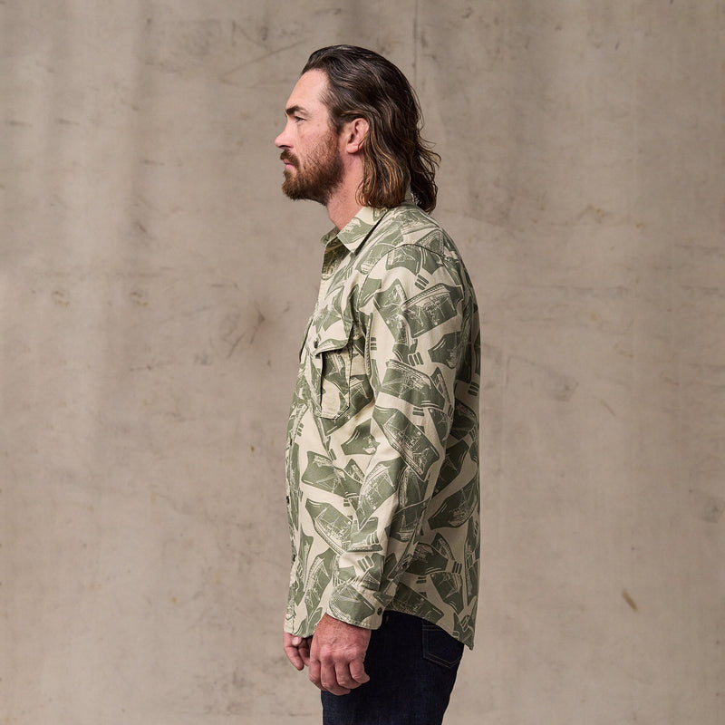 Lightweight alaskan guide shirt von Filson | Khaki / print (Green)