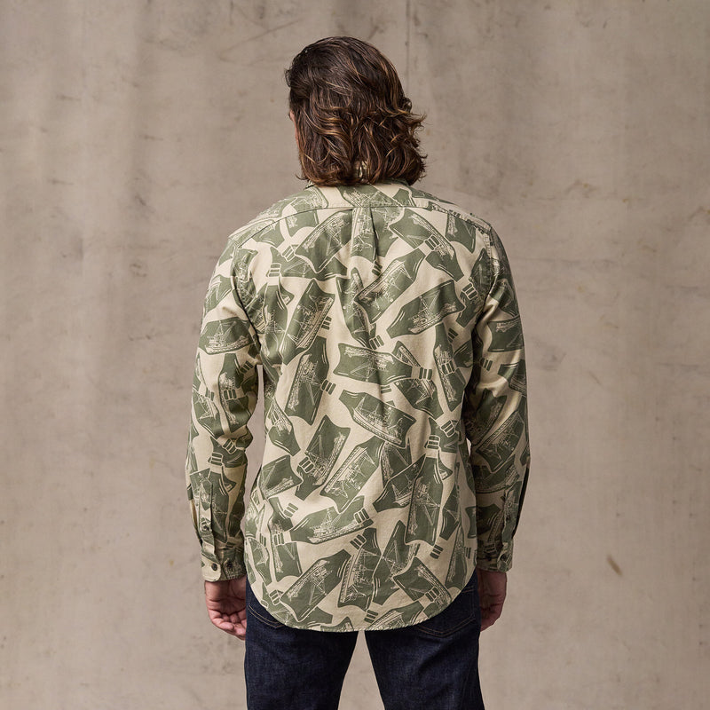Lightweight alaskan guide shirt von Filson | Khaki / print (Green)