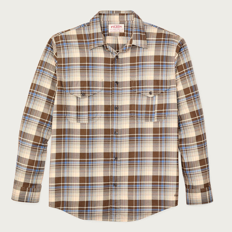 Lightweight alaskan guide shirt von Filson | Cream / blue / multi plaid (Brown)