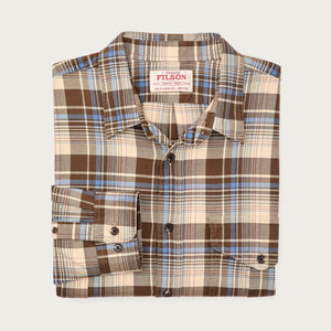Lightweight alaskan guide shirt von Filson | Cream / blue / multi plaid (Brown)