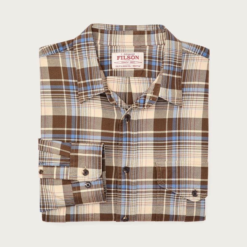 Lightweight alaskan guide shirt von Filson | Cream / blue / multi plaid (Brown)