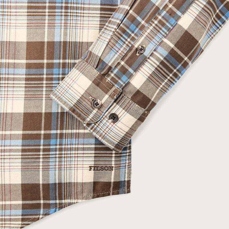 Lightweight alaskan guide shirt von Filson | Cream / blue / multi plaid (Brown)