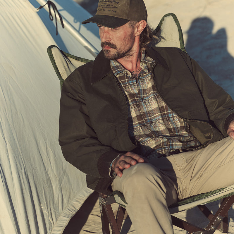 Lightweight alaskan guide shirt von Filson | Cream / blue / multi plaid (Brown)
