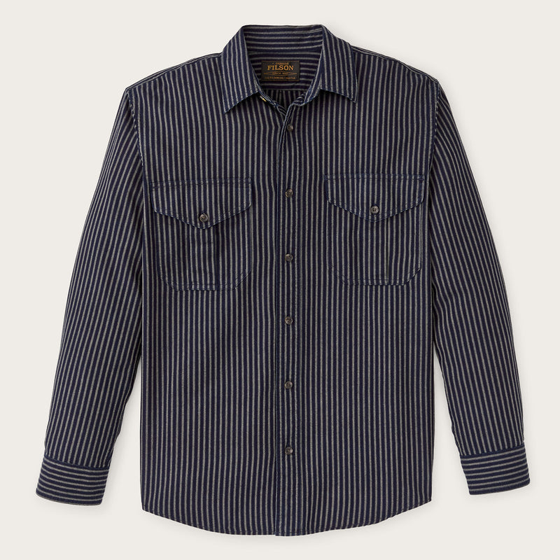 Lightweight alaskan guide shirt von Filson | Indigo / ticking stripe (Blue)