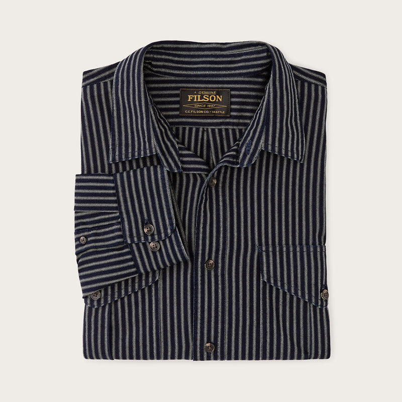 Lightweight alaskan guide shirt von Filson | Indigo / ticking stripe (Blue)