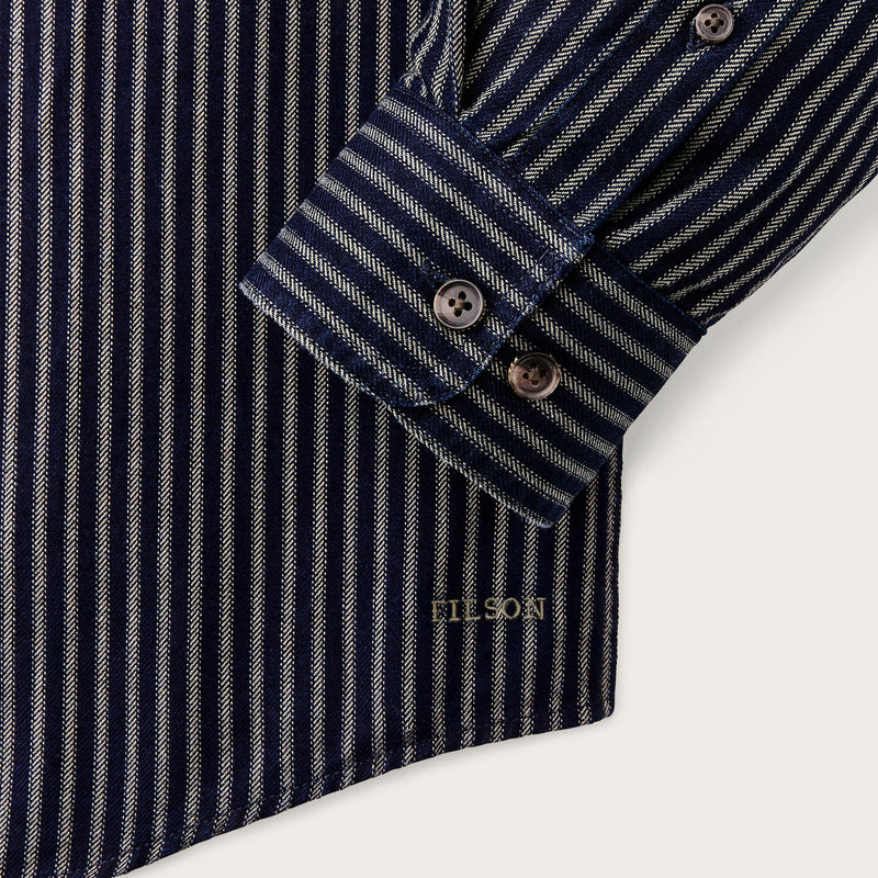 Lightweight alaskan guide shirt von Filson | Indigo / ticking stripe (Blue)