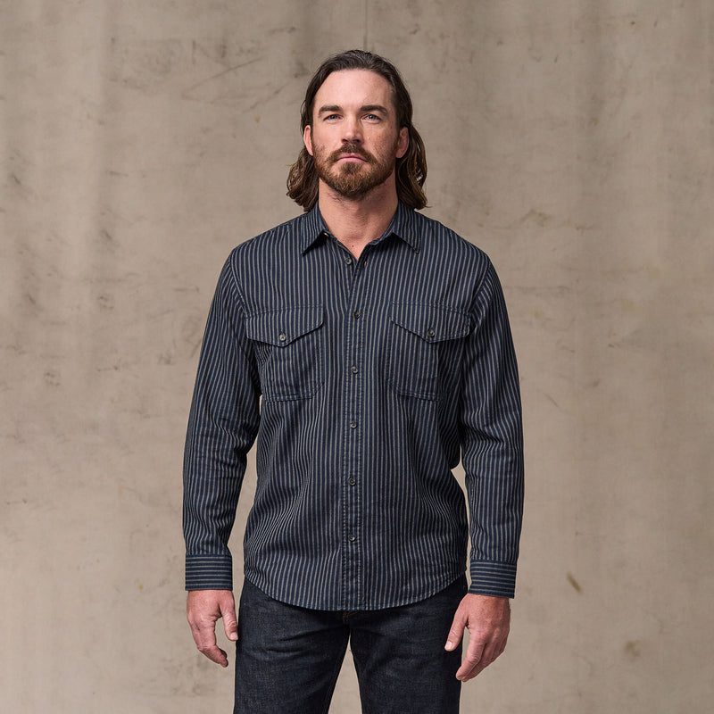 Lightweight alaskan guide shirt von Filson | Indigo / ticking stripe (Blue)