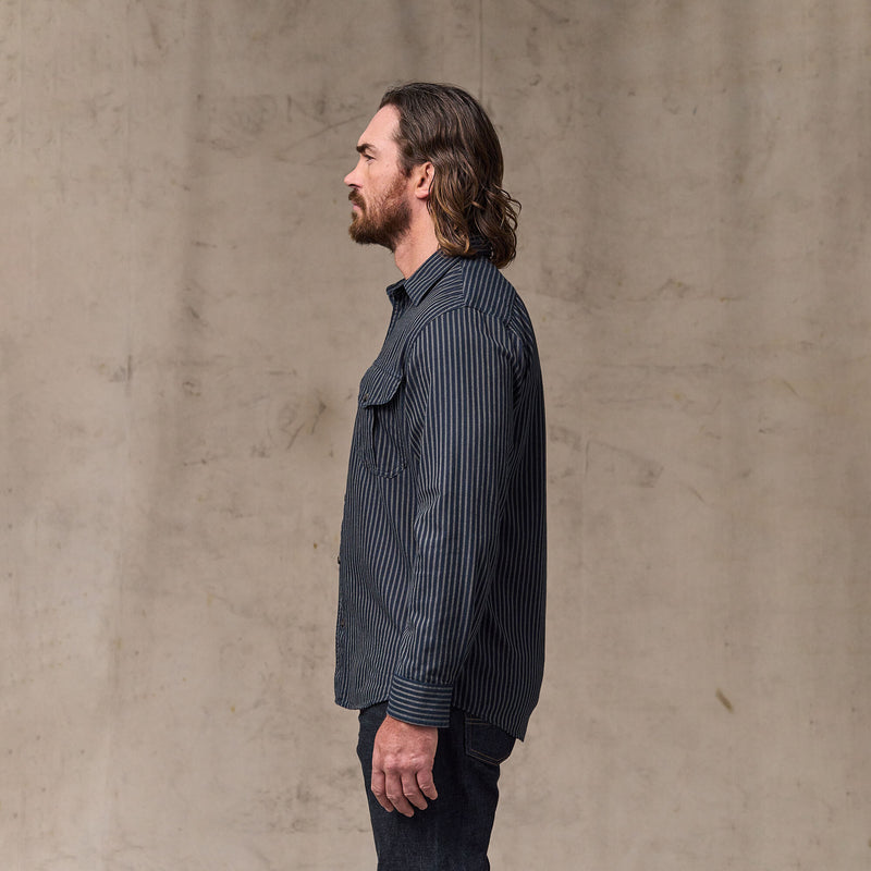 Lightweight alaskan guide shirt von Filson | Indigo / ticking stripe (Blue)