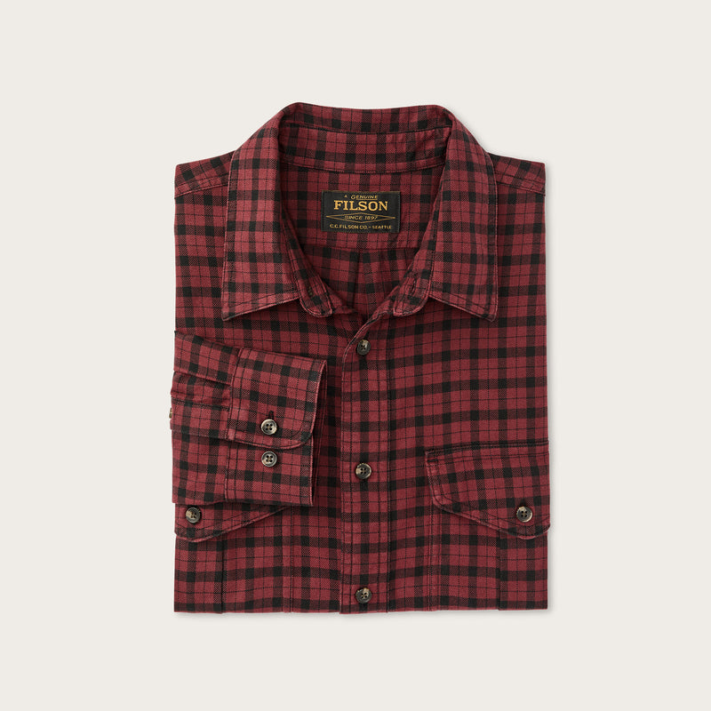 Lightweight alaskan guide shirt by Filson | Port / black plaid (Red)
