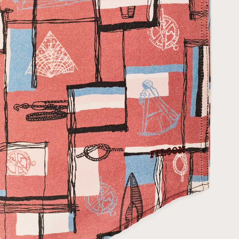 Short sleeve lightweight alaskan guide shirt von Filson | Russet / print (Pink)