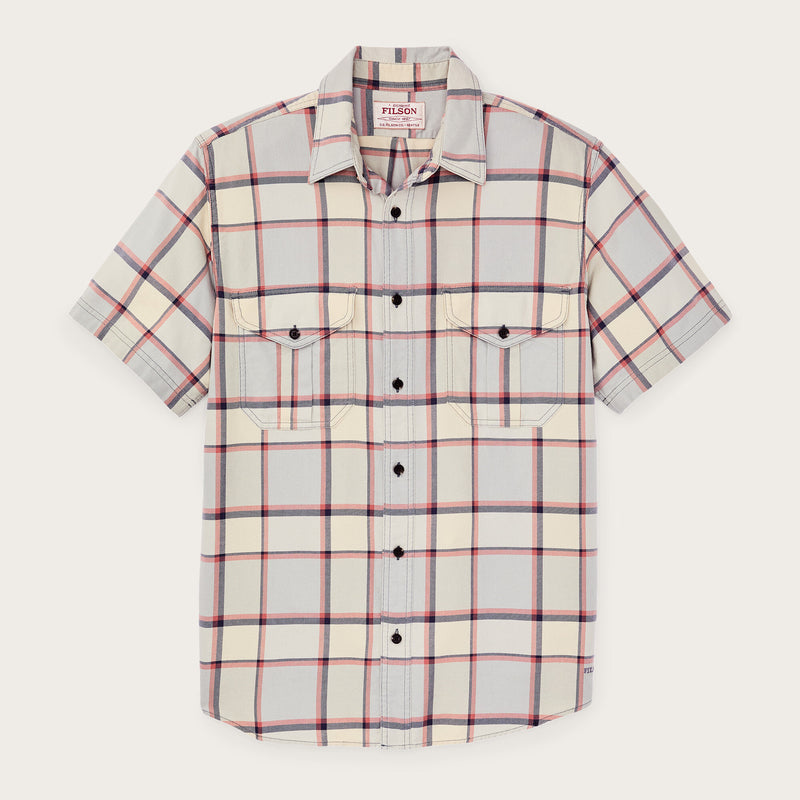 Short sleeve lightweight alaskan guide shirt von Filson | Light blue / tan plaid (Multicolor)