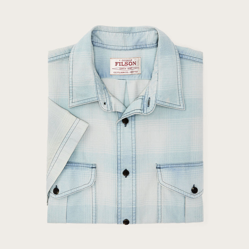 Short sleeve lightweight alaskan guide shirt by Filson | Indigo plaid (Blue)