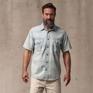 Short sleeve lightweight alaskan guide shirt by Filson | Indigo plaid (Blue)