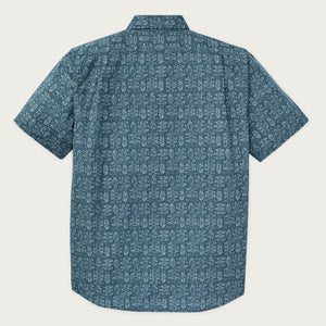 Filson's washed short sleeve feather cloth shirt by Filson | Blue / print (Blue)