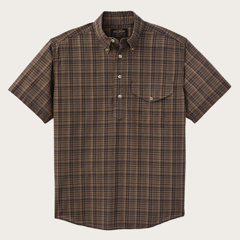 Short sleeve madras popover shirt von Filson | Brown / olive plaid (Brown)