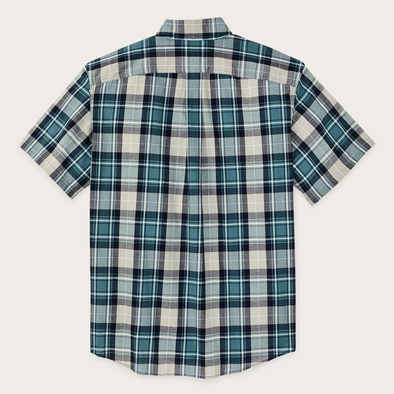 Short sleeve madras popover shirt by Filson | Gray / teal multi (Blue)
