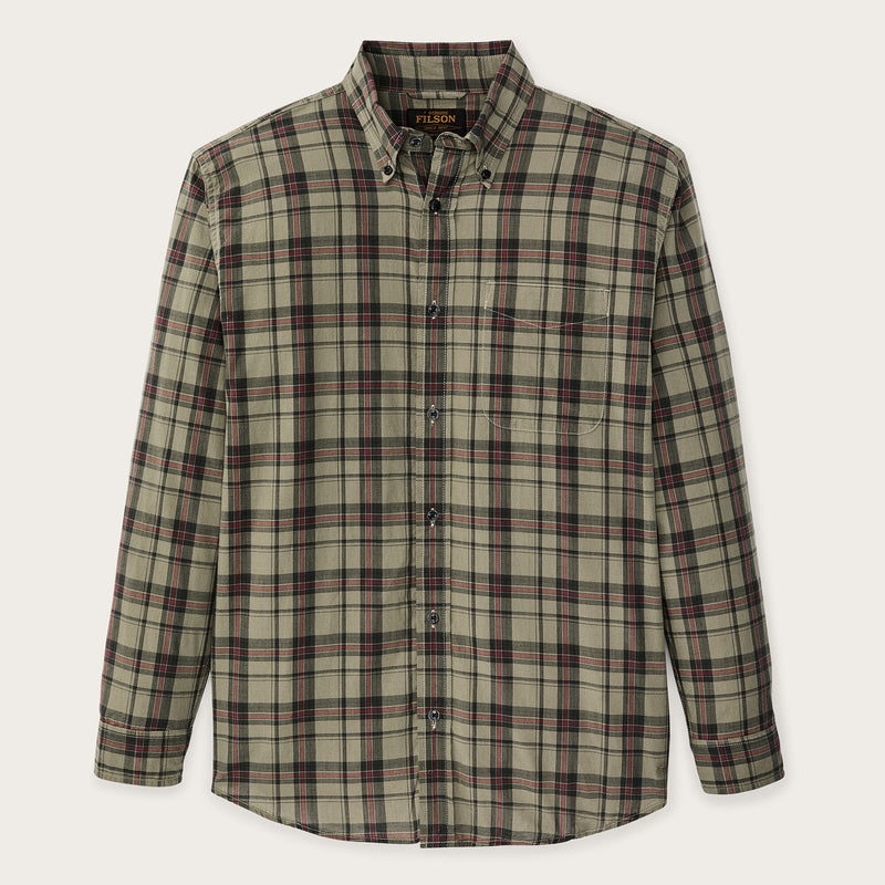 Madras button-down shirt by Filson | Olive / gravel plaid (Green)