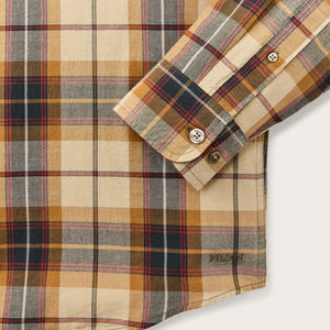 Madras button-down shirt by Filson | Tan / spruce multi (Yellow)