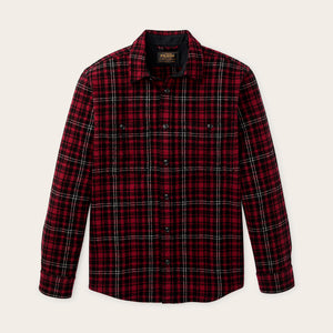 8-oz. wool guide shirt von Filson | Wine / black plaid (Red)