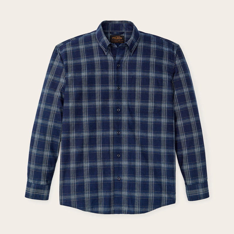 Chambray button-down shirt von Filson | Dark indigo plaid (Blue)