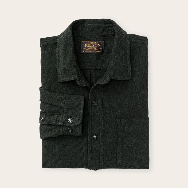 Rustic flannel shirt von Filson | Dark moss heather (Black)
