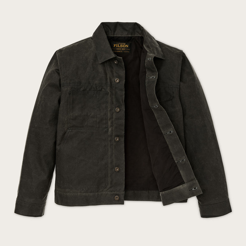 Tin cloth short lined cruiser jacket by Filson | Beluga (Gray)