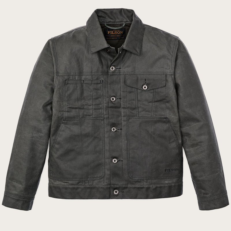 Veste cruiser en tin cloth doublée courte par Filson | Castor gray (Grey)