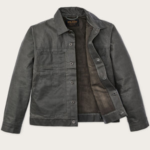 Veste cruiser en tin cloth doublée courte par Filson | Castor gray (Grey)