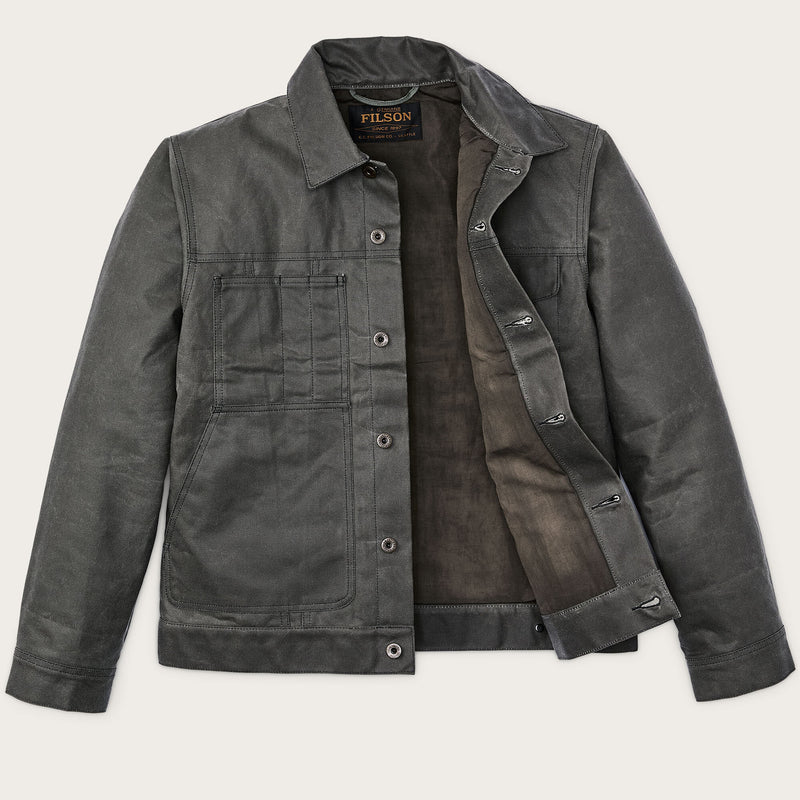 Veste cruiser en tin cloth doublée courte par Filson | Castor gray (Grey)