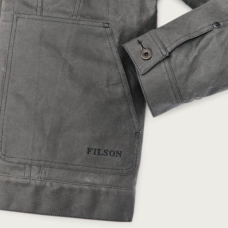Veste cruiser en tin cloth doublée courte par Filson | Castor gray (Grey)