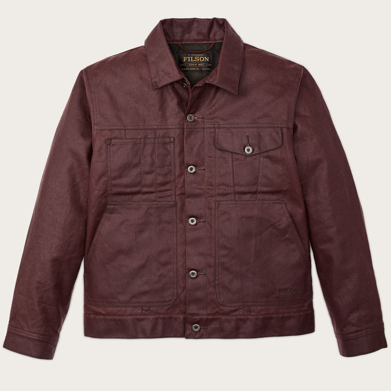Veste cruiser en tin cloth doublée courte par Filson | Fired brick (Red)