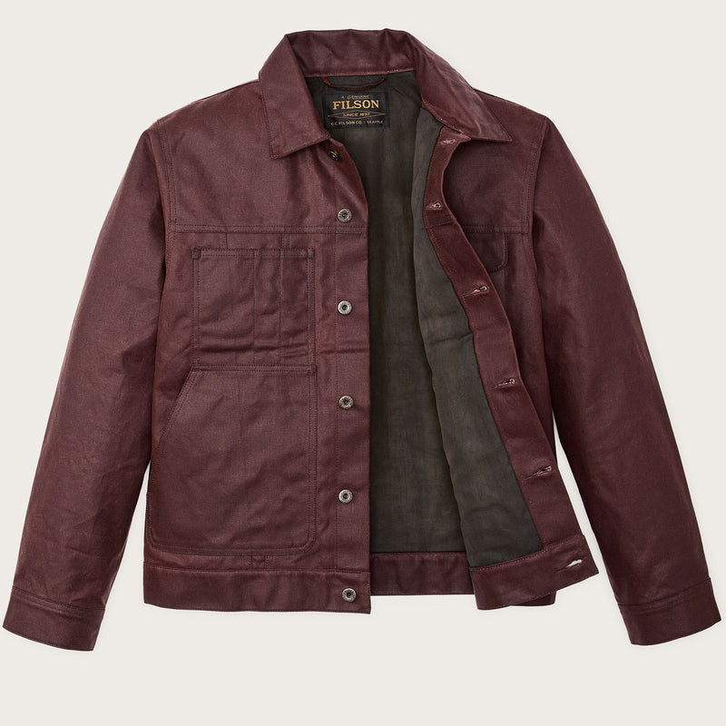 Veste cruiser en tin cloth doublée courte par Filson | Fired brick (Red)