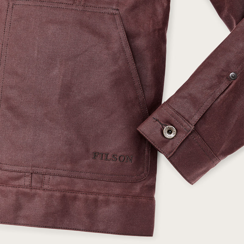 Veste cruiser en tin cloth doublée courte par Filson | Fired brick (Red)