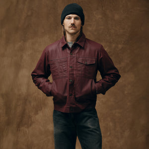 Veste cruiser en tin cloth doublée courte par Filson | Fired brick (Red)